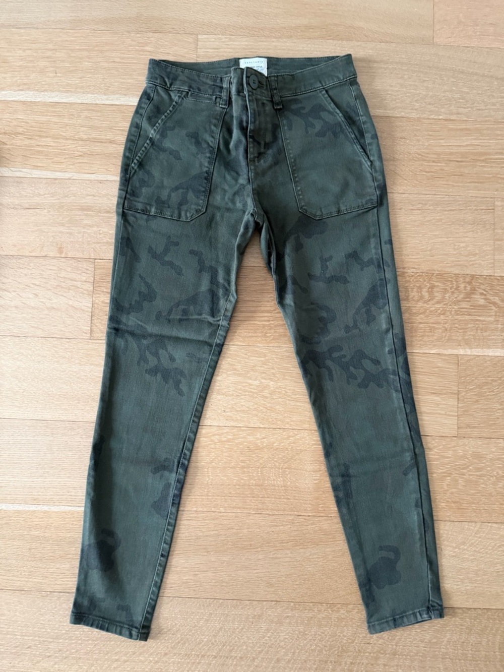 Sanctuary Green Camo Jeans, Size 26